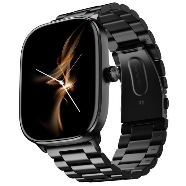 <h3>Noise New Macro Smart Watch with 2.0” HD Display,Metallic Finish BT Calling, Functional Crown, 7 Days Battery Life, Sleep Tracking, 200+ Watch Faces (Elite Black)</h3>