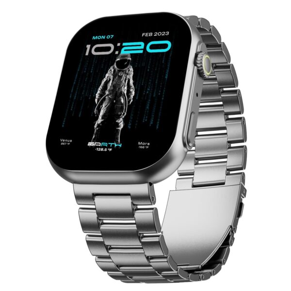 <h3>Boult Newly Launched Drift Max Smartwatch 2.01'' HD Screen, BT Calling 5.2, 350 Nits Brightness, IP68, 250+ Watchfaces, 120+ Sports Modes, AI Voice Assistant, SpO2 Monitoring (Silver)</h3>