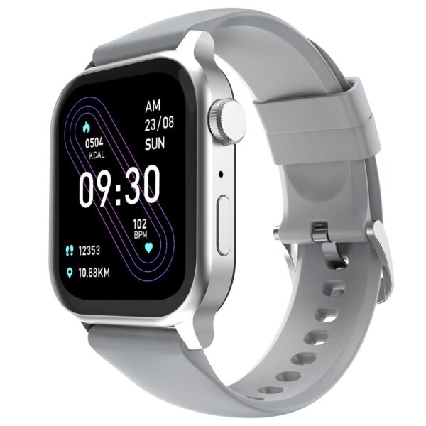 <h3>Fire-Boltt Rise Smart Watch, 1.85" HD Display, Metal Body with Bluetooth Calling, Rotating Crown, AI Voice Assistant, 120 Sports Modes, Neon UI, SpO2 & Heart Rate Monitoring (Rise, Grey)</h3>