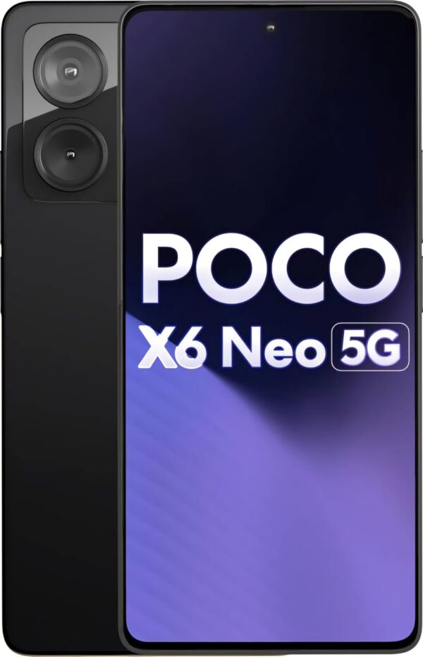 <h3>POCO X6 Neo 5G (Astral Black, 8GB RAM, 128GB Storage) | Dimensity 6080 Processor | 5000 mAh Battery + 33W Fast Charging | 108MP + 2MP Rear Camera & 16MP Front Camera</h3>