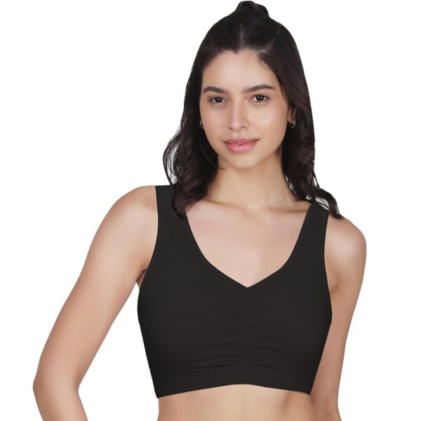 <h3>DChica Padded Sports Bra for Women's, High Impact Broad Strap Sports Bra, Removable Pads, Non Wired T-Shirt Bra, Full Coverage, Elasticated Underband, Daily Use Running Bra (Pack of 1)</h3>