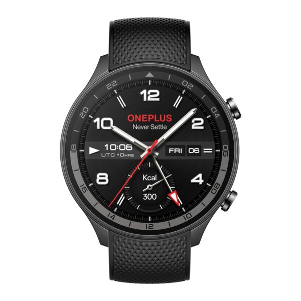 <h3>OnePlus Watch 2R with Wear OS 4 by Google,Snapdragon W5 Chipset,Upto 100hrs Battery Life,1.43’’ AMOLED Display,100+ Sports Mode,Dual Frequency GPS,5 ATM,IP68 & BT Calling [Gunmetal Gray]</h3>