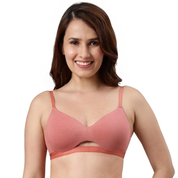 <h3>Enamor Women's Everyday Cotton T-Shirt Bra - Padded, Non-Wired, Medium Coverage, Cloud-Soft Invisible Neckline</h3>