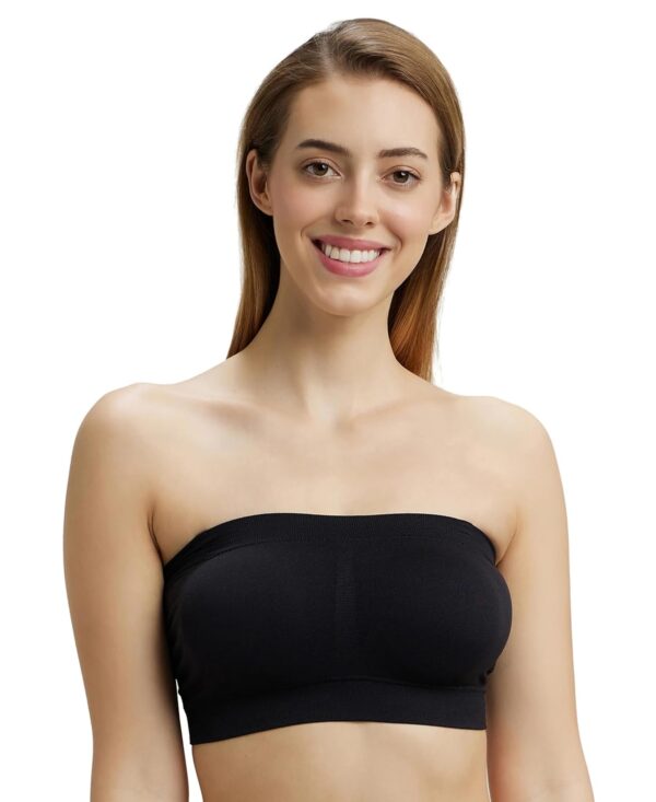 <h3>Jockey 1545 Women's Wirefree Padded Micro Touch Nylon Elastane Stretch Full Coverage Bandeau Bra with Removeable Pads and Detachable Transparent Straps</h3>