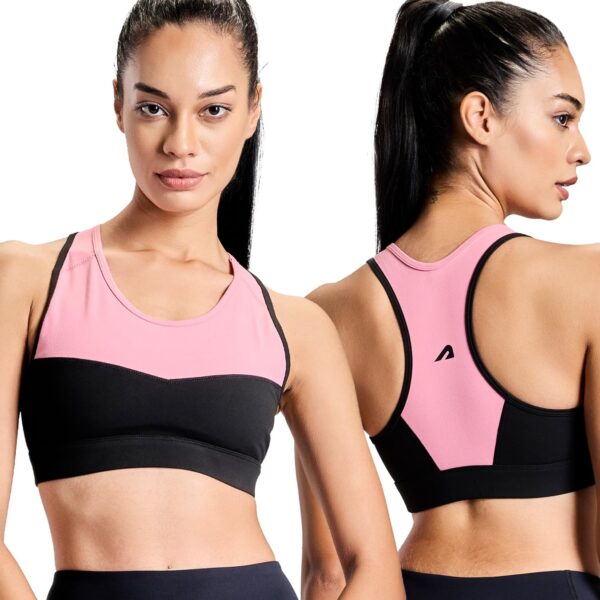 <h3>Boldfit Nylon Spandex Removable Padded Sports Bra for Women Gym Sports Bra for Girls Workout Full Coverage Padded Sports Bra for Gym Yoga Running Scoop Neck Elastic Bottom Band Support</h3>