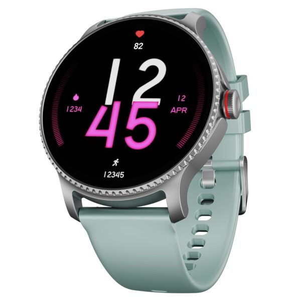 <h3>boAt Lunar Discovery w/ 1.39" (3.5 cm) HD Display, Turn-by-Turn Navigation, DIY Watch Face Studio, Bluetooth Calling, Emergency SOS, QR Tray, Smart Watch for Men & Women(Mint Green)</h3>