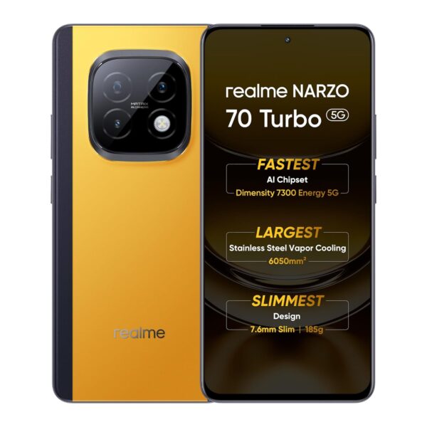 <h3>realme NARZO 70 Turbo 5G (Turbo Yellow,6GB RAM,128GB Storage) | Segment's Fastest Dimensity 7300 Energy 5G Chipset | Motorsports Inspired Design</h3>