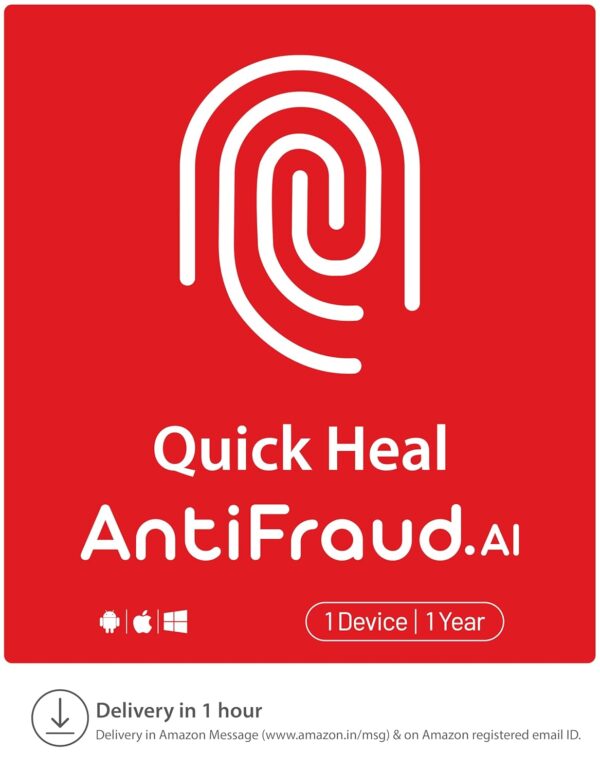 <h3>Quick Heal AntiFraud.AI| All-in-one solution for fraud prevention| Fraud Call and Banking Fraud Alert| Android/iOS/Windows Devices| Email Delivery in 1 Hour.(NEW LAUNCH)</h3>