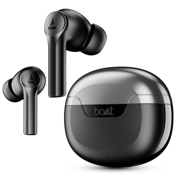 <h3>boAt Airdopes 300, Cinematic Spatial Audio, 50HRS Battery, 4Mic AI ENx, Fast Charge, App Support, Low Latency, IPX4, v5.3 Bluetooth Earbuds, TWS Ear Buds Wireless Earphones with mic (Gunmetal Black)</h3>