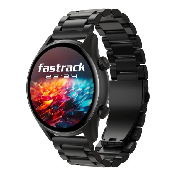 <h3>Fastrack Astor FR2 Pro Smart Watch, 1.43” AMOLED Display, 466 * 466 Pixel Resolution, SingleSync BT Calling, AI Voice Assistant, 100+ Sports Modes and Smartwatch Faces, IP68 (Black)</h3>