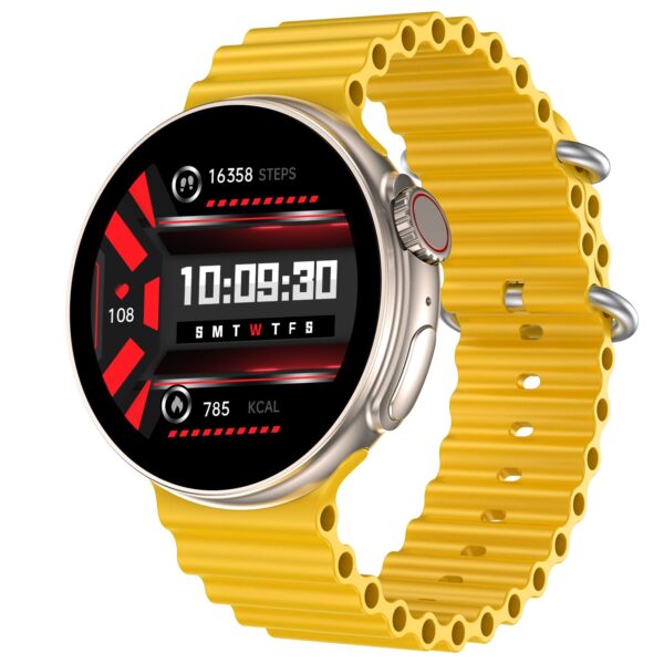 <h3>Fire-Boltt Asteroid 1.43” Super AMOLED Display Smart Watch, One Tap Bluetooth Calling, 466 * 466 px Resolution, 123 Sports Modes, in-Built Voice Assistance, 350mAh Large Battery (Yellow)</h3>