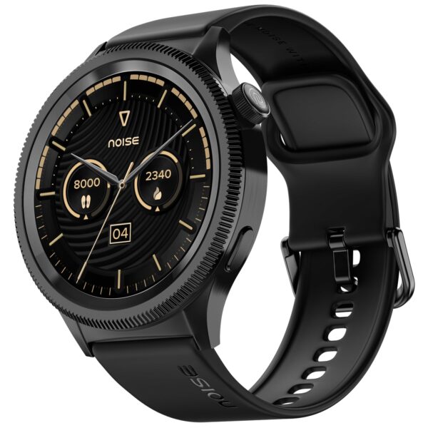 <h3>Noise Newly Launched Halo 2 Smart Watch 1st Ever Functional Rotating Dial (Axe-Cut Bezel), 1.43" AMOLED, Stainless Steel Build, Custom Transition Effects, BT Calling, Health Suite (Jet Black)</h3>