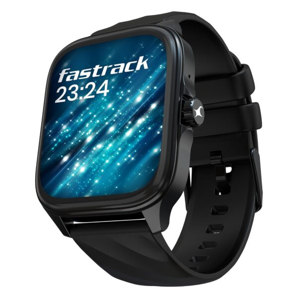 <h3>Fastrack New Astor FS1 PRO Smart Watch, Large Super AMOLED Display (1.97") AOD, AI Voice Assistance, Functional Crown, SingleSync BT Calling, 100+ Sports Modes & Smartwatch Faces, IP68 (Black)</h3>