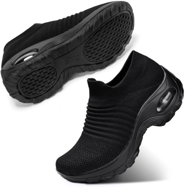 <h3>STQ Womenââ‚¬â„¢s Slip On Walking Shoes Lightweight Mesh Casual Running Jogging Sneakers with Air Cushion Sole, All Black 5.5</h3>