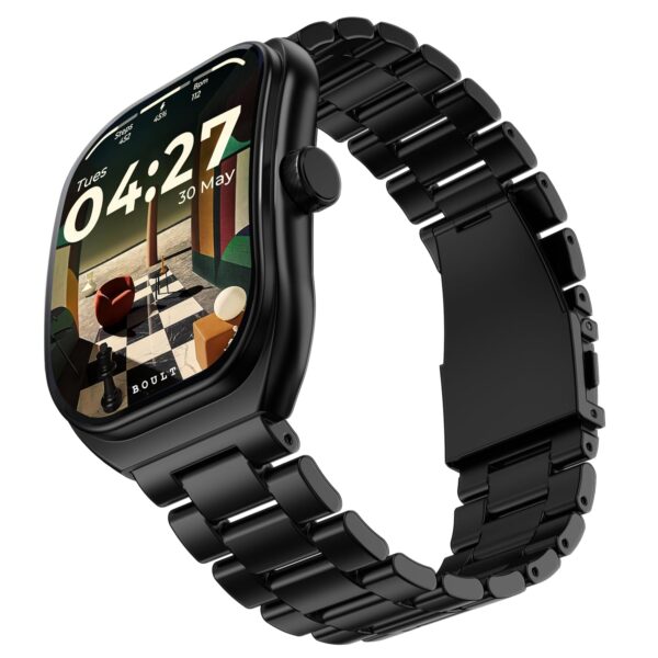 <h3>Boult Newly Launched Trail Pro Smartwatch 2.01'' 3D Curved+ AMOLED Display, BT Calling 5.3, 600 Nits Brightness, IP68, 250+ Watchfaces, 123+ Sports Modes, AI Voice Assistant, SpO2 Tracking (Jet Black)</h3>