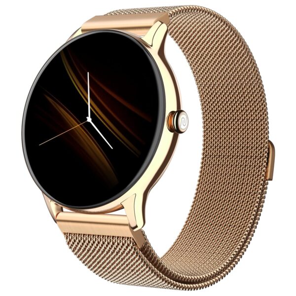 <h3>Noise Twist Go Bluetooth Calling Smart Watch for Women with Sleek Metal Dial, Glossy Finish, 1.39" Display, 100+ Watch Faces, IP68, Sleep Tracking, Voice Assistance, Upto 7 Days Battery (Gold Link)</h3>