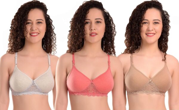 <h3>MiEstilo Women's Cotton Blend Lightly Padded Wirefree T-Bralette Bra Combo</h3>