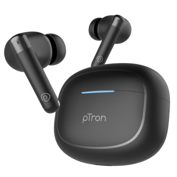 <h3>pTron Bassbuds Duo Pro TWS in Ear Earbuds with 3D Audioscape,Trutalk Ai-Enc Calls,Thunder Bass,38H Playtime,50Ms Low Latency Movie/Music Modes,Bt 5.3&Ultra Hd Mic,Fast Type-C Charging&Ipx5(Black)</h3>