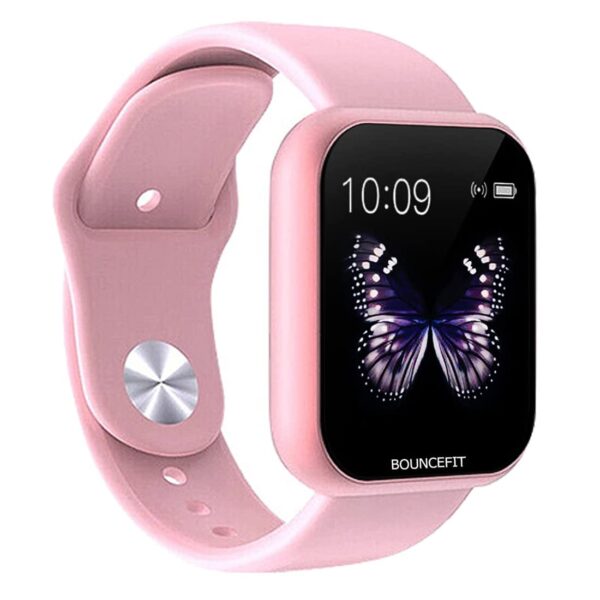 <h3>Bouncefit D20 Y68 Fitness Band Smart Watch for Men, Women, Boys, Girls, Kids – Single Touch Interface, Water Resistant, Workout Modes, Quick Charge Sports Smartwatch – Pink</h3>