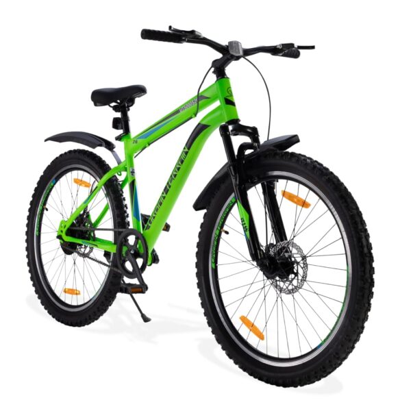 <h3>Urban Terrain Steel Bicycle MTB 26 inch Single Speed with Front Suspension & Disc Brake Cycle for Men/Boys Mountain Bike UT5000S26 | Ideal for 13+ Years, Frame Size : 16.5 inch, Unisex, Green</h3>