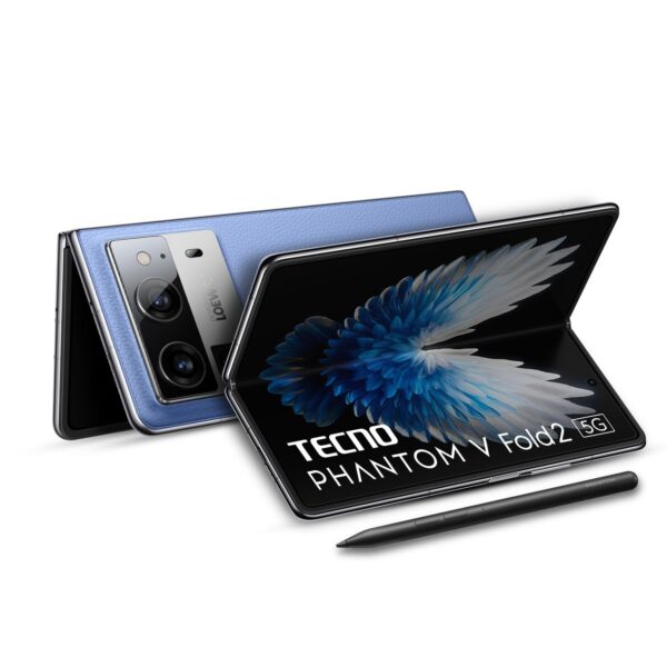 <h3>Tecno Phantom V Fold 2 (Rippling Blue, 12GB+512GB) | Strongest Fold Ever | Largest Battery in Fold Segment-5750mAh | Segment Largest Display | Rear - Triple 50MP Camera with OIS | 70W Fast Charger</h3>