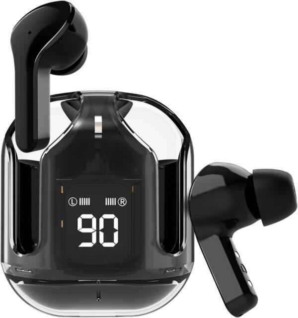 <h3>Olivepranc Ultrapods TWS Earbud Transparent Design, 30 Hrs Playtime with Fast 30 Hrs Playtime with Fast Charging Bluetooth 5.313Mm Hd Bass Drivers (Black) - in Ear</h3>