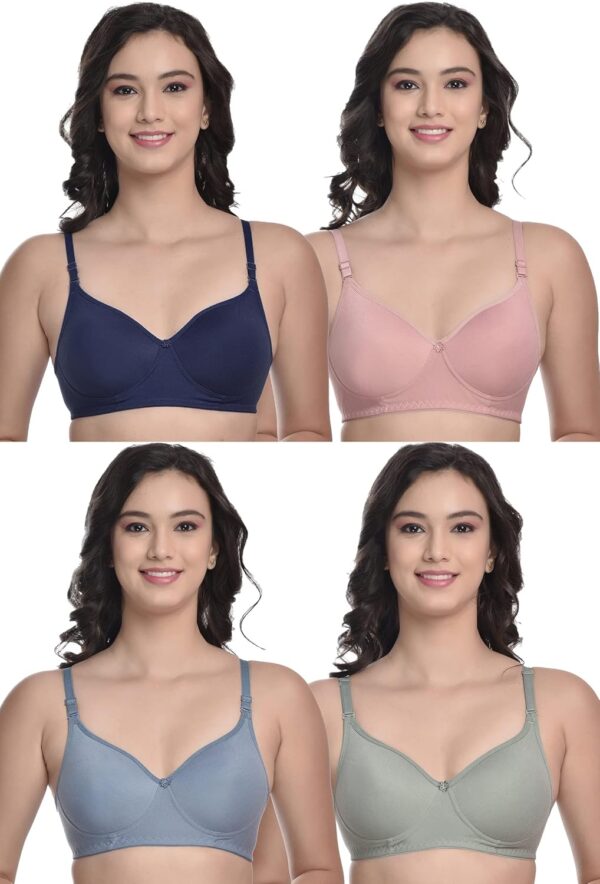 <h3>MiEstilo Women's Cotton Blend Lightly Padded Wirefree T-Shirt Bra Combo</h3>