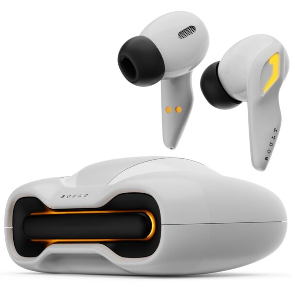 <h3>Boult Audio UFO Truly Wireless in Ear Earbuds with 48H Playtime, Built-in App Support, 45ms Low Latency Gaming, 4 Mics ENC, Breathing LEDs, 13mm Bass Drivers Ear Buds TWS, Made in India (White Opal)</h3>