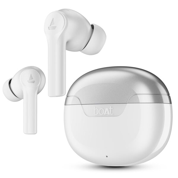 <h3>boAt Airdopes 300, Cinematic Spatial Audio, 50HRS Battery, 4Mic AI ENx, Fast Charge, App Support, Low Latency, IPX4, v5.3 Bluetooth TWS in Ear Earbuds Wireless Earphones with mic (Chrome White)</h3>