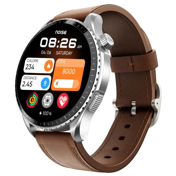 <h3>Noise Origin Smart Watch Smoothest UI Experience (New Nebula UI) & EN 1 Processor, 1.46" ApexVision AMOLED Display, Stainless Steel, Contour-Cut Design, Fitness Age, Fast Charging (Classic Brown)</h3>