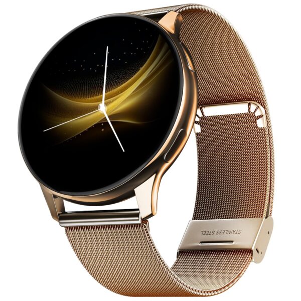 <h3>Noise Vortex Plus 1.46” AMOLED Display, AoD, BT Calling, Sleek Metal Finish with Mesh Strap, 7 Days Battery Life, All New OS with 100+ Watch Faces & Health Suite (Gold Link)</h3>